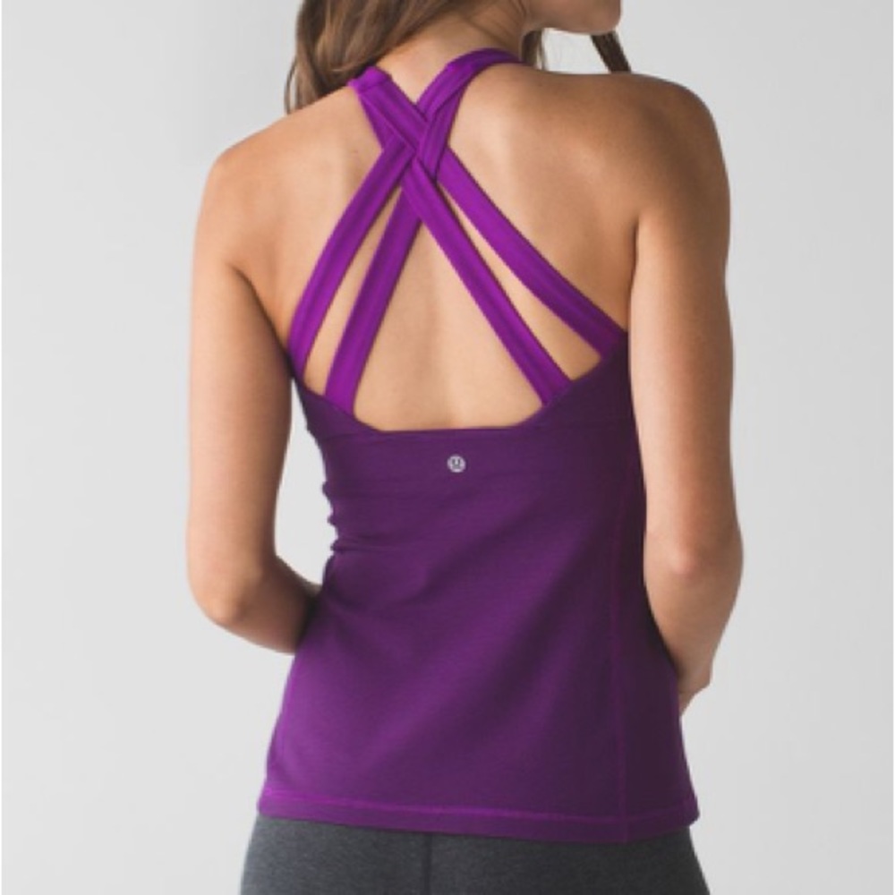 Lululemon Enhearten Tank Wee Stripe Tender Violet Black / Tender Violet Size 4 - Picture 1 of 11